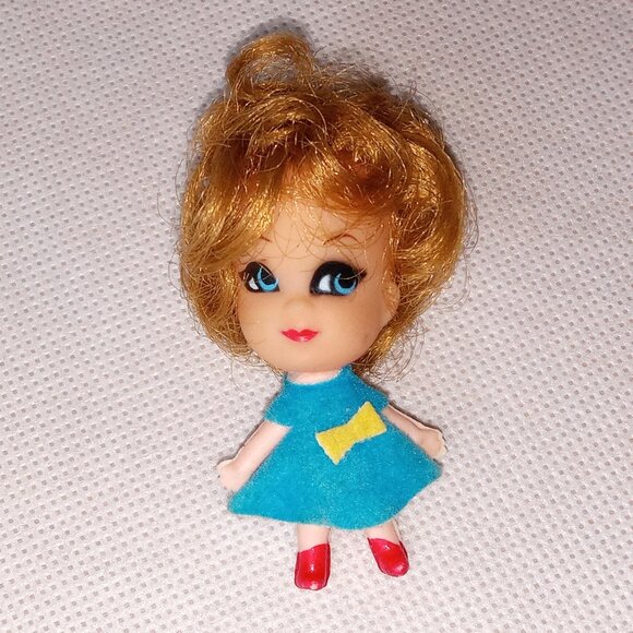 Vintage Tiny Doll, Small Doll, Retro Doll, Mini Doll, Adorable Little Doll Toy - Picture 5 of 7